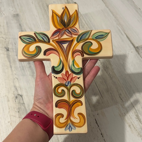 Vicki Carroll Handcrafted Multicolor Ceramic Cross - Picture 6 of 10